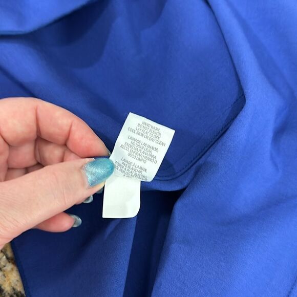 Worth New York Blue Wool Blend Longline Relaxed Fit Blazer Jacket Size L - Picture 8 of 11